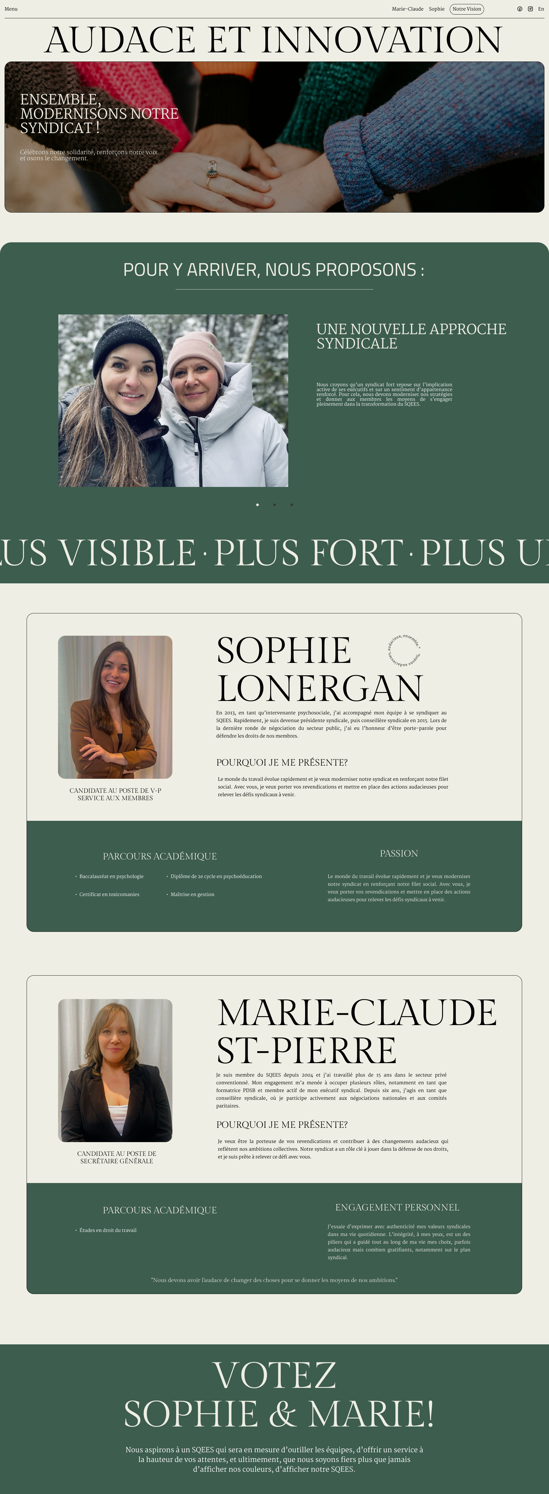 Screenshot site web Camapagne Syndical